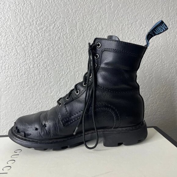 John Fluevog Ankle Boots Black Leather The Seventh Heaven Sole Women's Size 6.5 - Picture 5 of 13